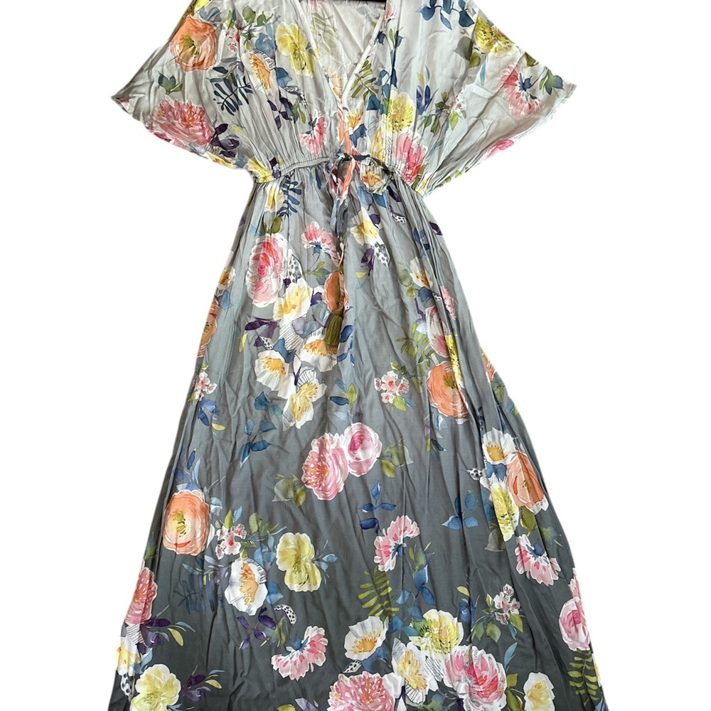 Cost Plus World Market Lightweight Dress with Blue Floral Print